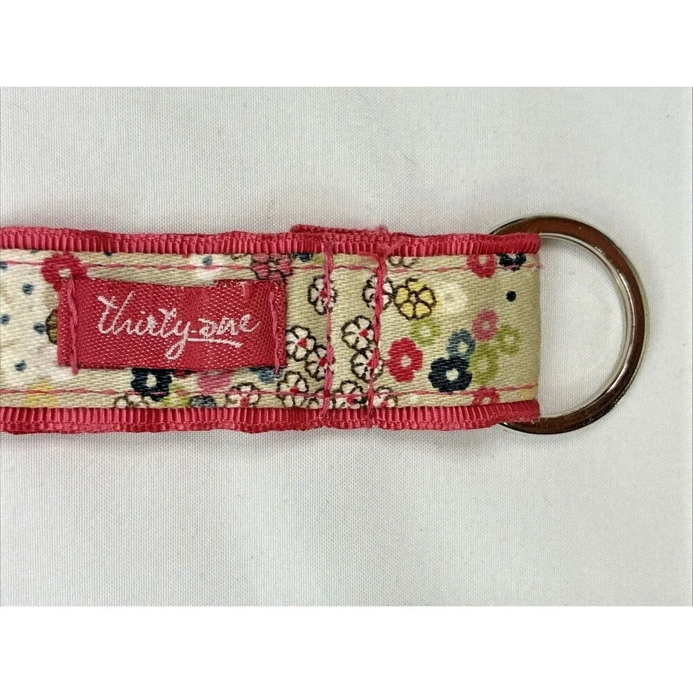 Thirty One 31 Hang It Up Key Fob Free Spirit Wristlet Keychain Pink Ditzy Floral